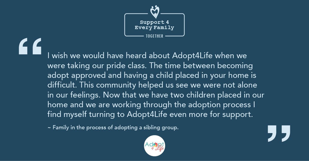 ~ Family in the process of adopting a sibling group.