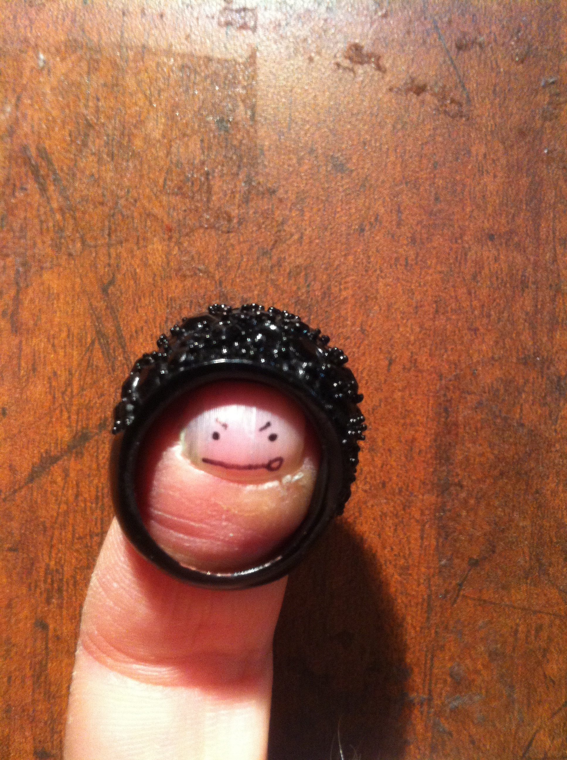 Finger Face is obviously ready to take on the world. Just look at his ring helmet.