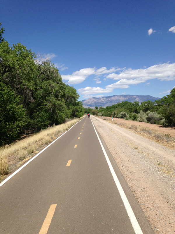 After a meal like that, movement is needed! We hit the pavement on two wheels following the 16 mile paved biking and running route that is parallel to the Rio Grande. 