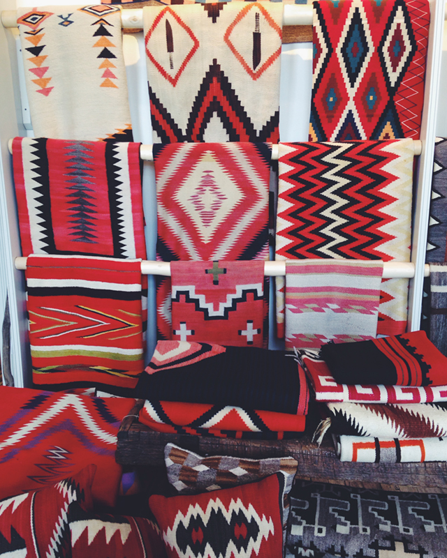 For me, I was more in awe of these works of art than any other painting or masterpiece I have seen at a museum or gallery. The patience, pattern building, dyed wool, and every hand woven inch gave me goose bumps. I dream about these blankets. 