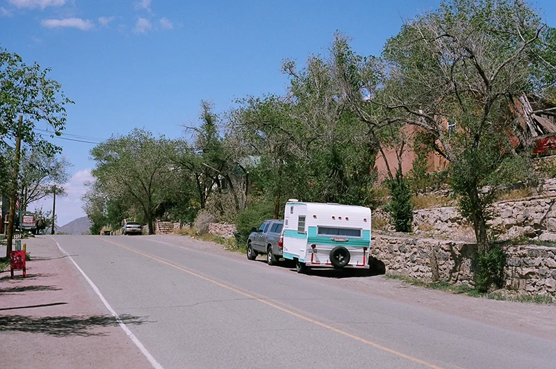 Lucille parked on the side of the road in Madrid, NM. 