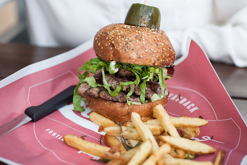 Oh, weird, we went and split a burger after the hike. 