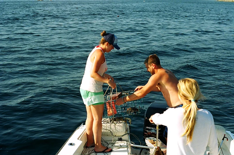 We got the full experience by limiting on crabs every night that we went out. It was so rad to watch these two work together on the water, as if they had been married 30 years. Kelsey is always the boat captain leading them to where they dropped the pots, while Robert pulls all the pinching crabs from the pot and splits them when they get to shore. 