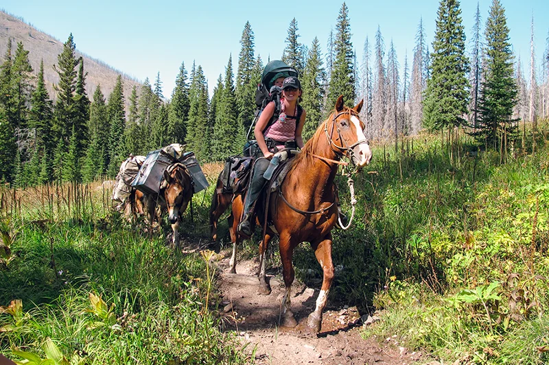 On the first day, we encountered this badass woman with her one year old baby strapped to her back. They were packing out after a week of camping and fishing. She told us she brought so many pack horses so that she had EVERYTHING the baby needed. Pretty inspiring! 