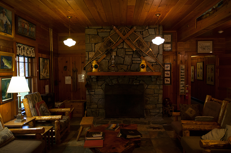  Adam walked around the lobby for a minute, checked out all of the old railroad history on the walls, and as a train passed by I checked us in and got the keys for our room. He was totally surprised and incredibly excited to stay in not only a hotel, but one with such incredible history. Izzak Walton Inn was originally built in 1939 for the railroad as a place for train workers to stay and have a taste of civilization as well as hope for adding another entrance to the park between the East and West entrance, which never materialized. Now, the Izaak Walton Inn is in the middle of nowhere with no cell service, internet, TV'S or coffee makers in the room. It's the perfect spot to unplug while going back in time. 