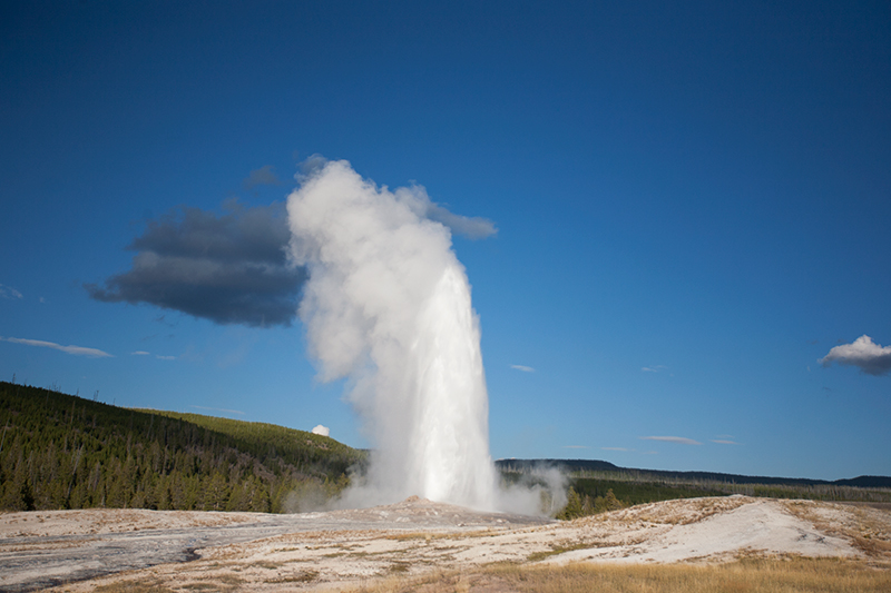 After a day of hiking and a lot of driving we made the decision to press on to see Old Faithful do its thing. We were hesitant knowing it would be crowded and touristy, but it was a phenomenon we couldn't resist. The park rangers predicted its eruption to the exact minute and we sat shoulder to shoulder with hundreds of people from around the world in awe of mother nature. Well worth the visit!