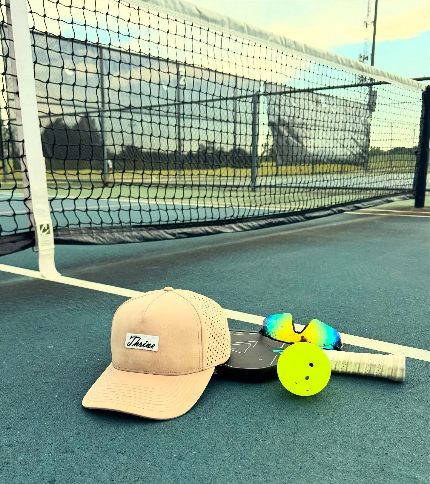 Dinks, drops, and drip. Stay Thrivin&rsquo; on and off the court. 🏓🧢🥒