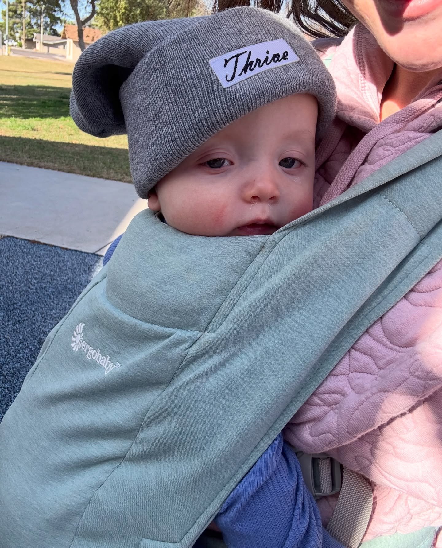 Proof that thriving has no age requirement.
Banks in the Thrive beanie giving BIG MOOD
