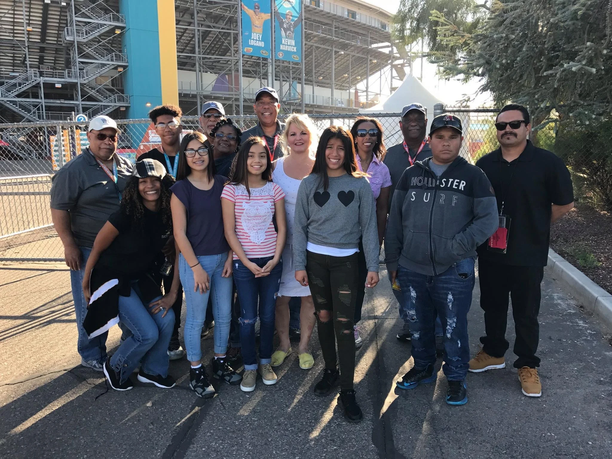 Linking Sports & Communities Future Fans Event at Phoenix International Raceway. BWG Racing Board members serve as guides for attendees of the event. 