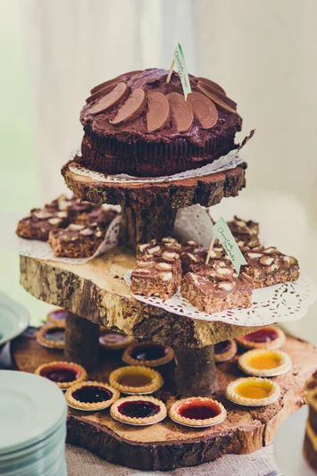 The cake stands were hand crafted by Sir Michael Salt and can be borrowed if needed for weddings!