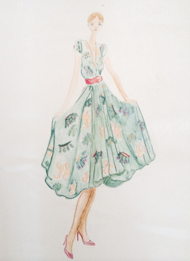 This is an old school girl sketch I found over the holidays. I still think this dress is ideal for a spring wedding. 