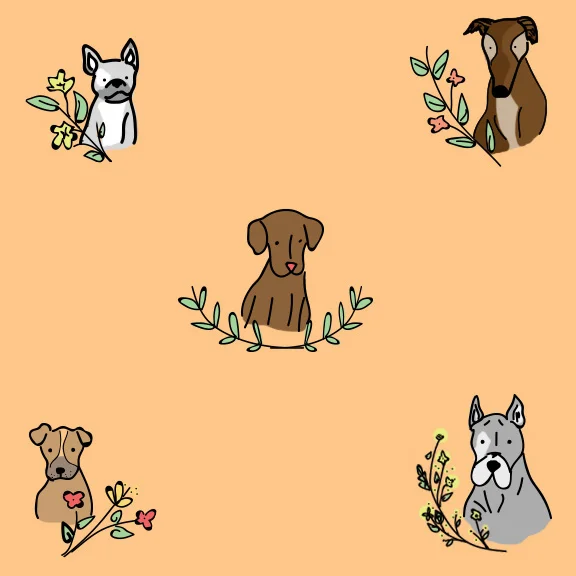 Pup 'N' Florals Pattern Design