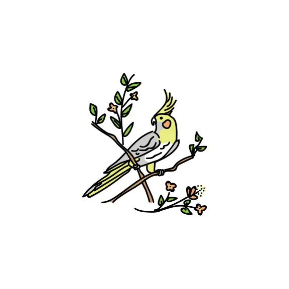Cockatiel Regal Illustration