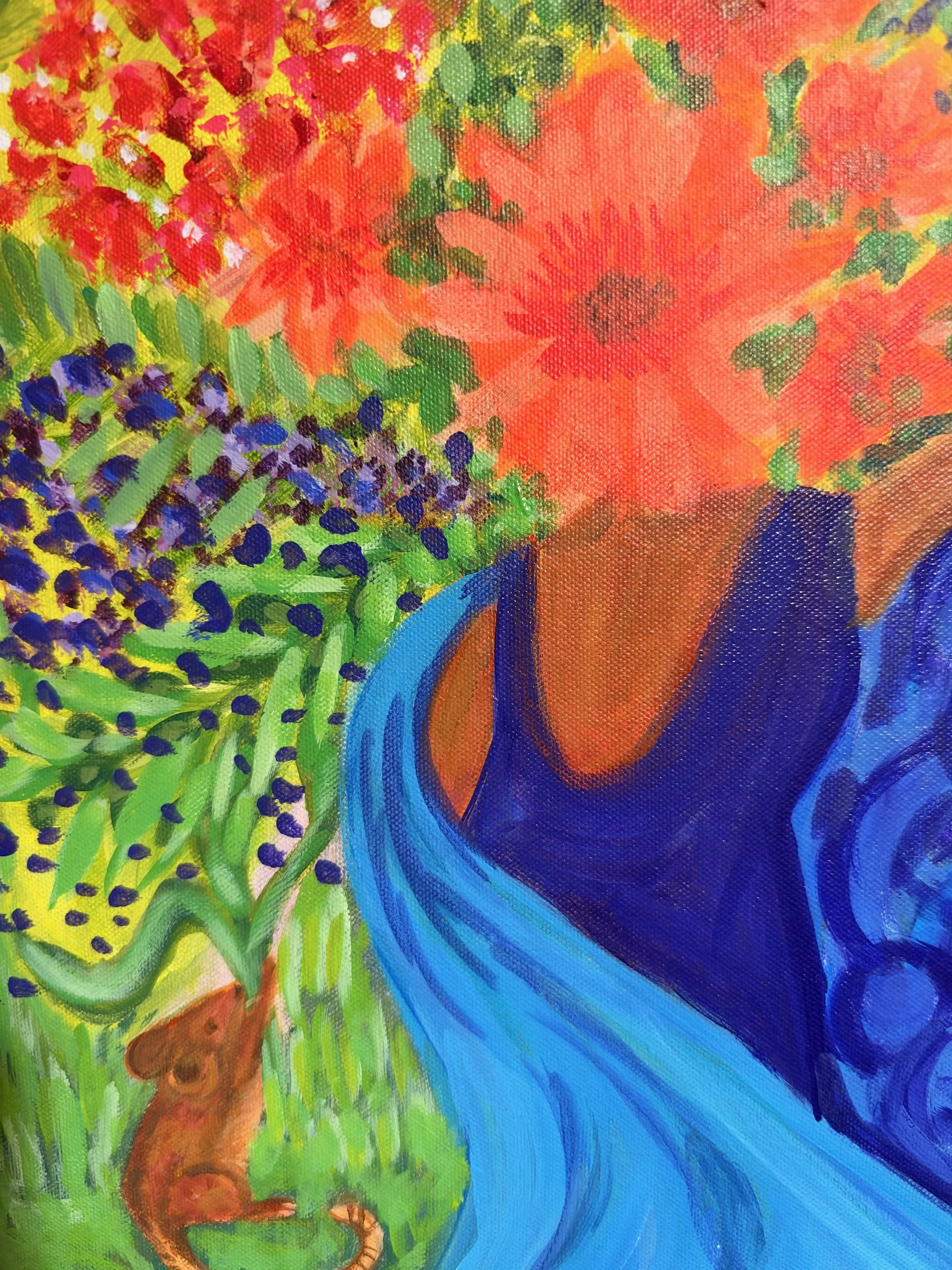 garden, flowers, mouse