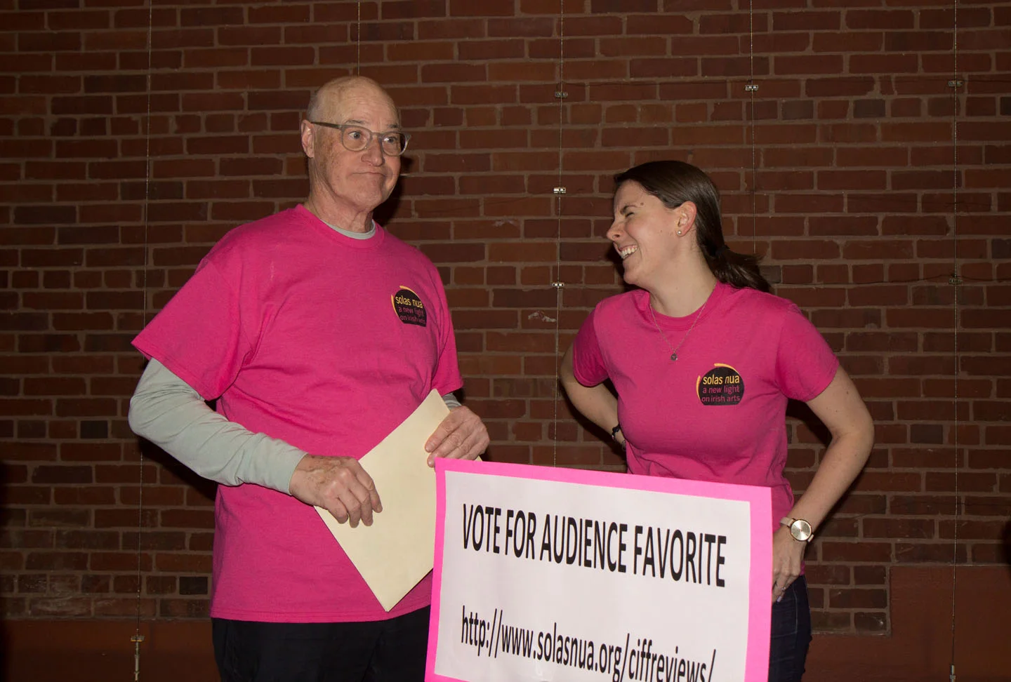 CIFF Co-Director Mike Kerlin and Volunteer Coordinator Norah Quinn urge audiences to vote after each film.