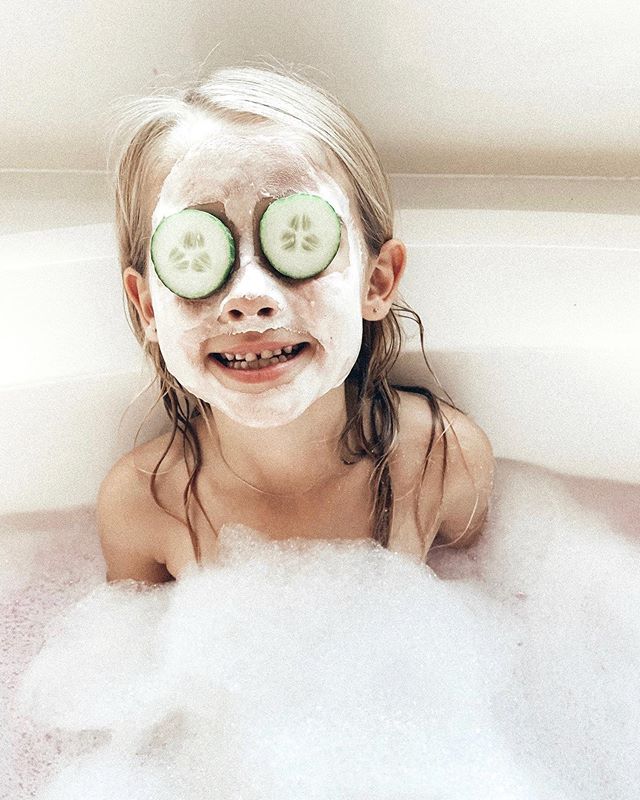 Troy took the littles on an ice cream date yesterday so I could treat Lo to a mini spa day at home. She requested a strawberry banana shake, cucumber tea sandwiches, a face mask, cucumber slices for her eyes and nail painting. We full on pretend play