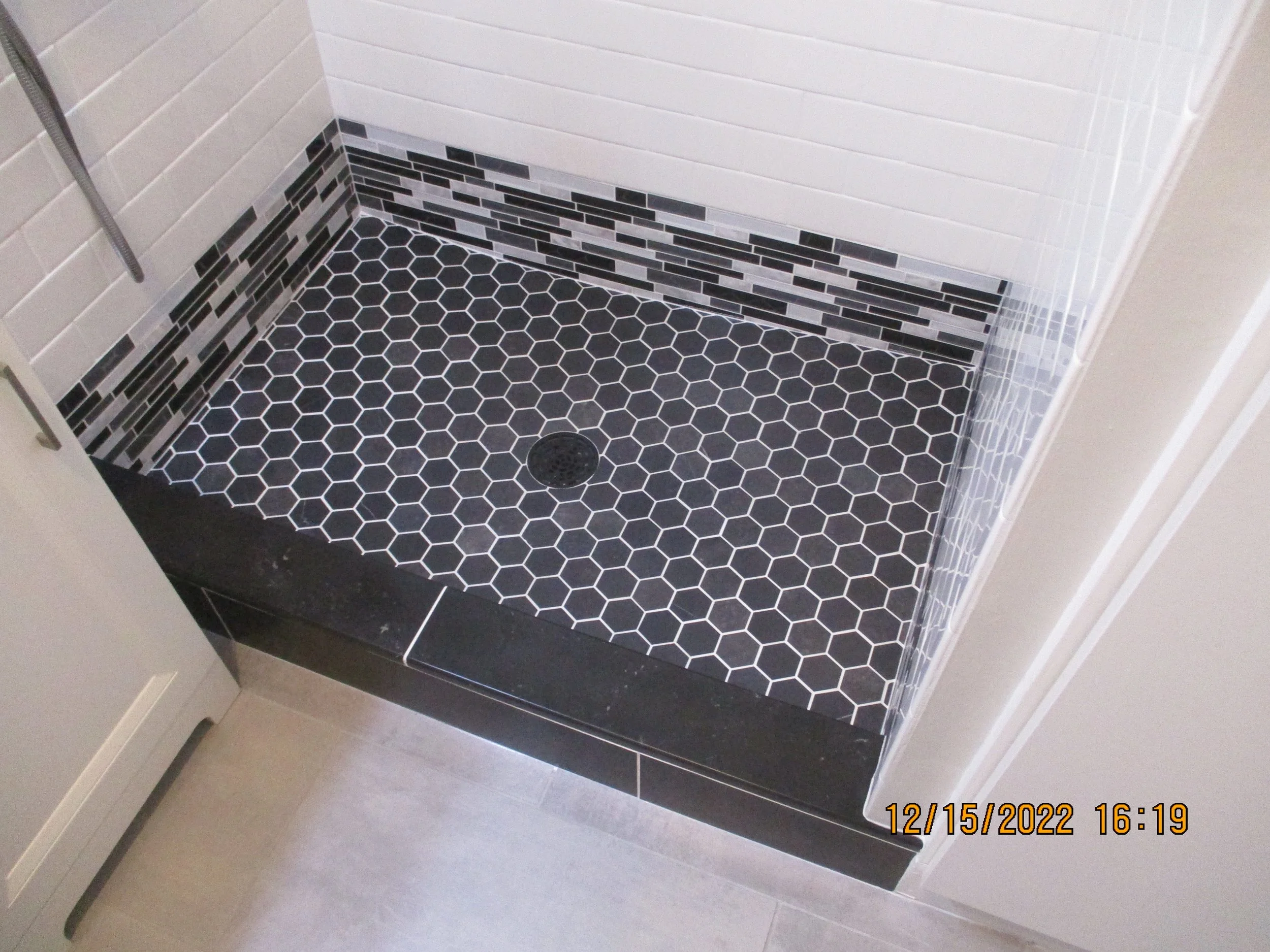 AFTER: New 2020's style, custom tile shower pan