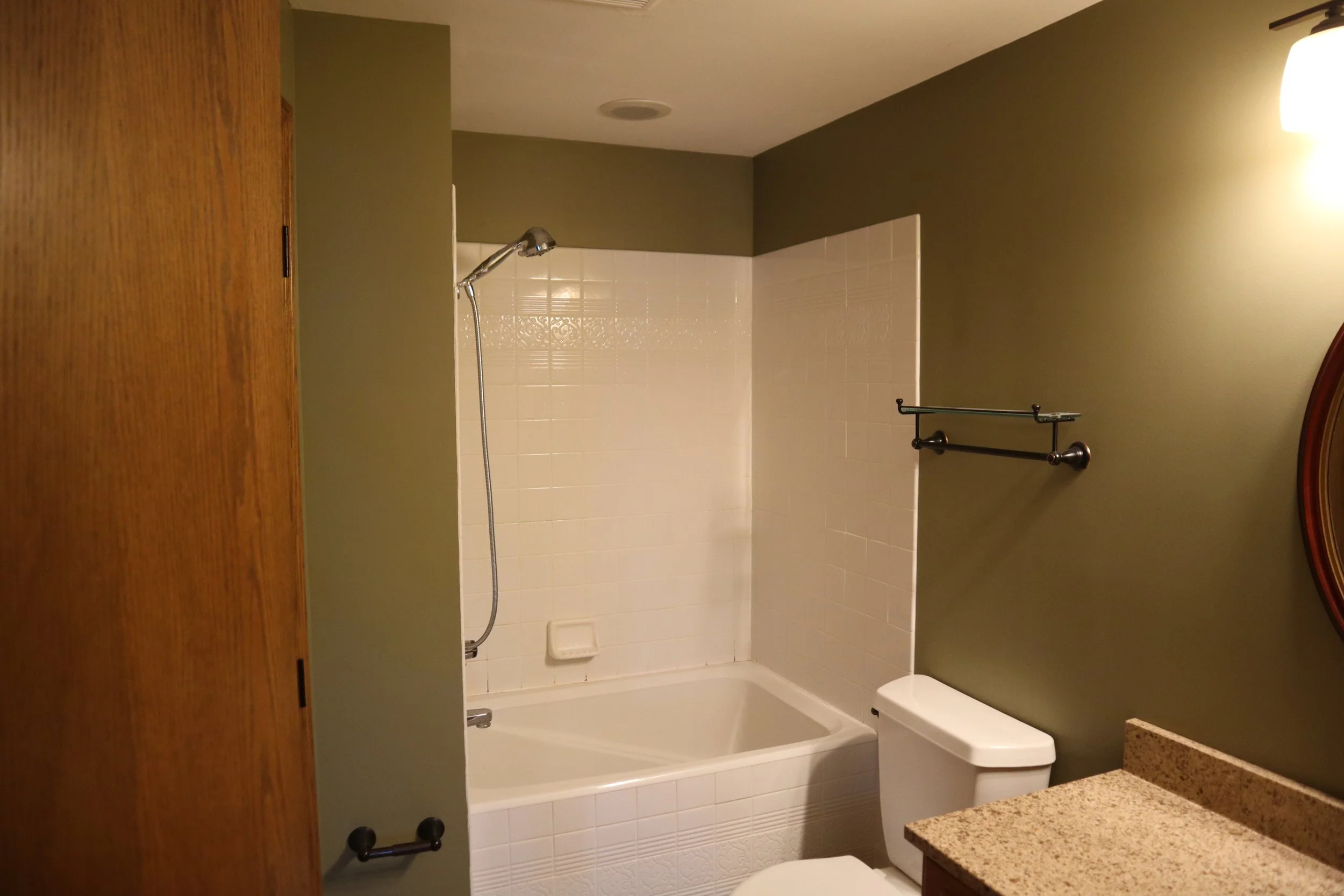 Before-Soap dish and 4" x 4" tiled tub skirt