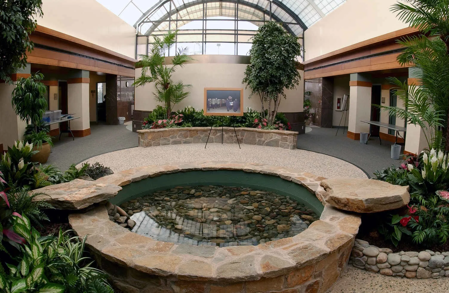 atrium area of The Charles C. Carson Center for Mortuary Affairs