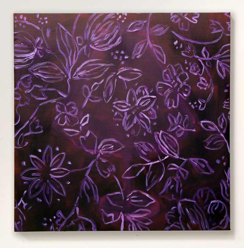 Screen (Lamp) - Purple , 2013, Oil on panel, 16" x 16"
