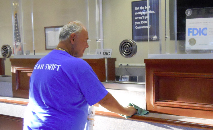 We provide routine janitorial services to local businesses.