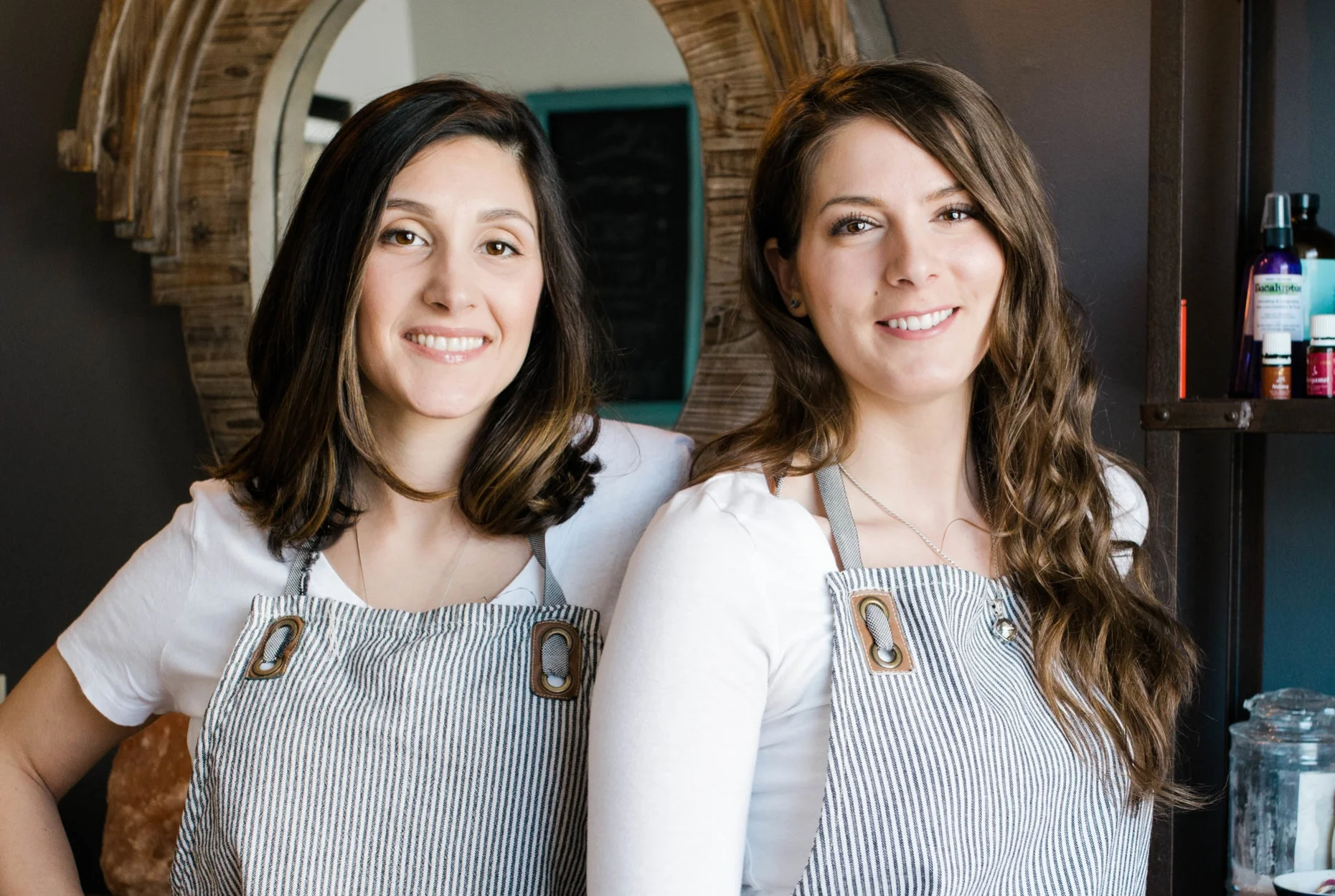 From left to right, Kiki Perteis, owner, esthetician and massage therapist & michelle mistretta, massage therapist Below, Ashley Devescovi, Esthetician
