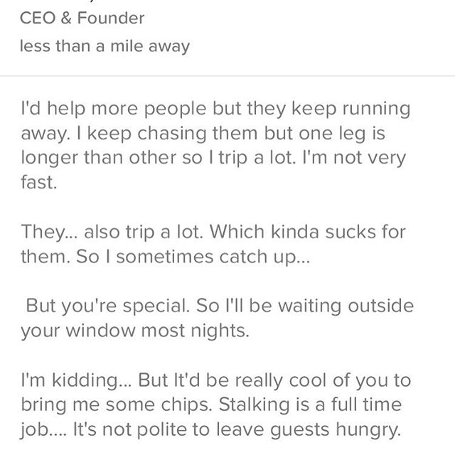 And the best tinder profile award goes to???