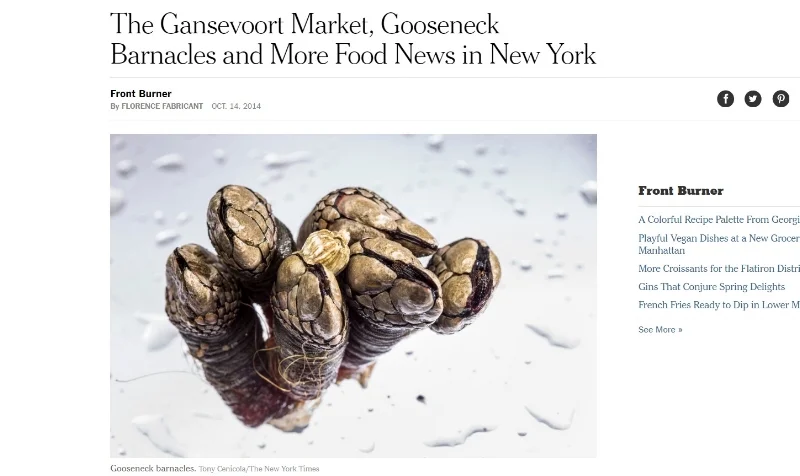 New York Times, Food, October 2014