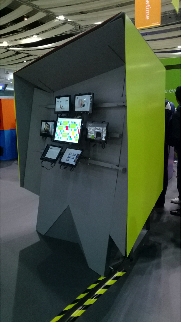 Our solution was to create an eye catching enclosure and to integrate a multi device installation that allowed consumers to experience a range of apps instantly.