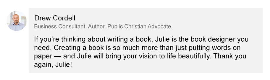 Social media comment from Drew