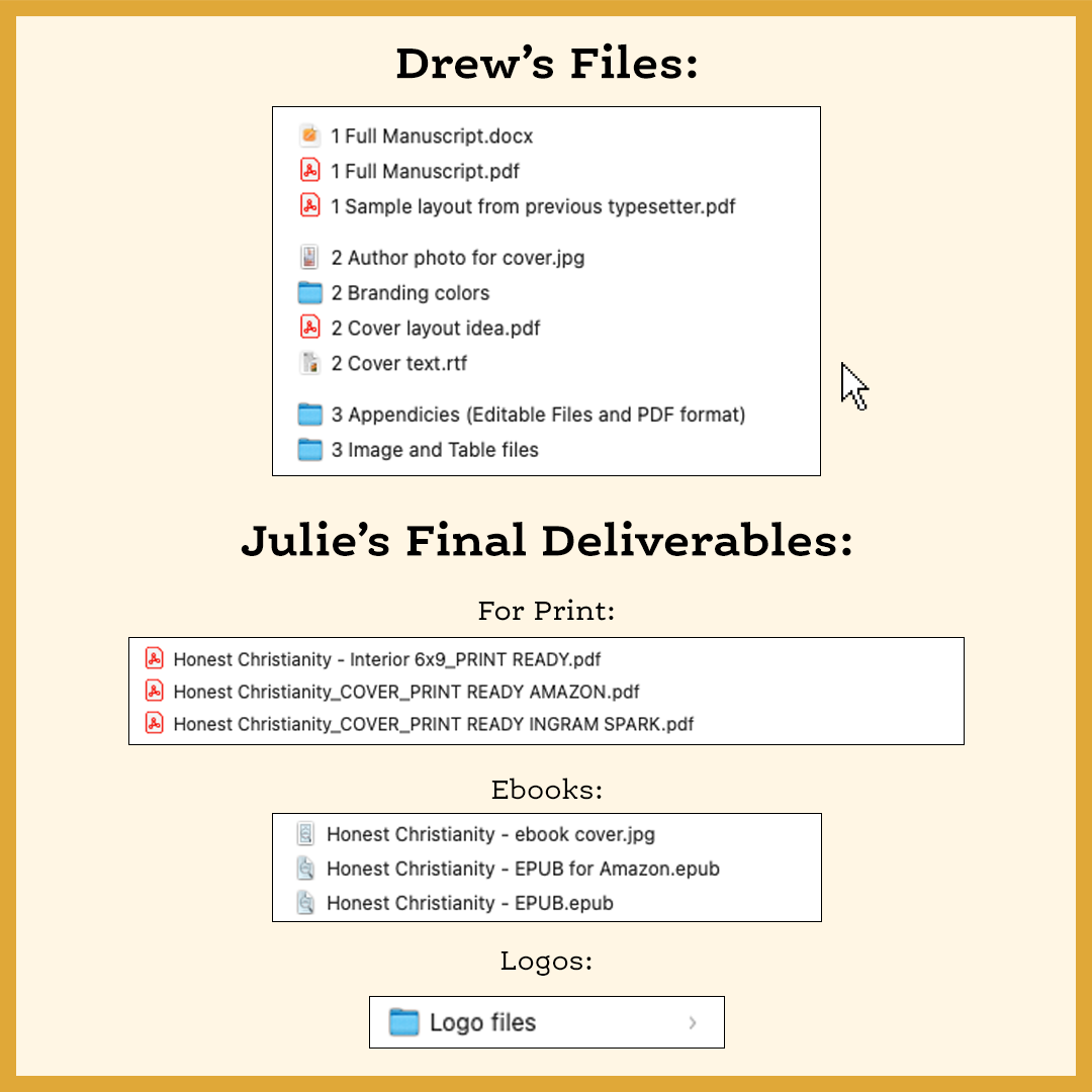 Book files before and after