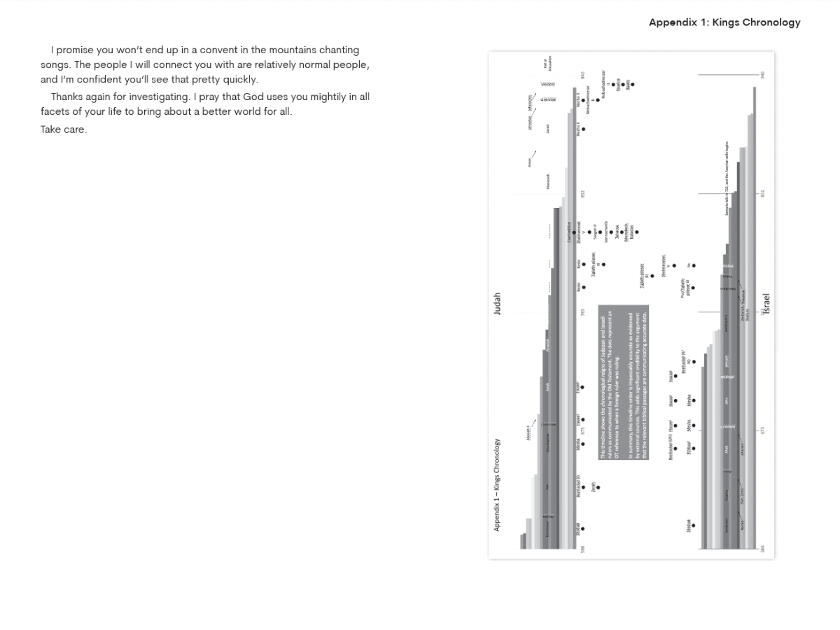 Book layout for timelines