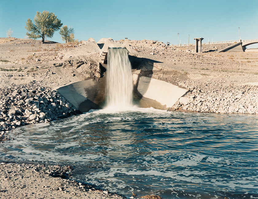 Photo by PETER GOIN www.petergoin.com Causeway at Lahontan Reservoir, from the Water in the West series, 1988.