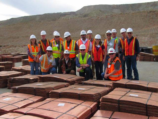 Newmont’s Phoenix project. The bundles in the foreground are copper plates that were produced at their SXEW plant.