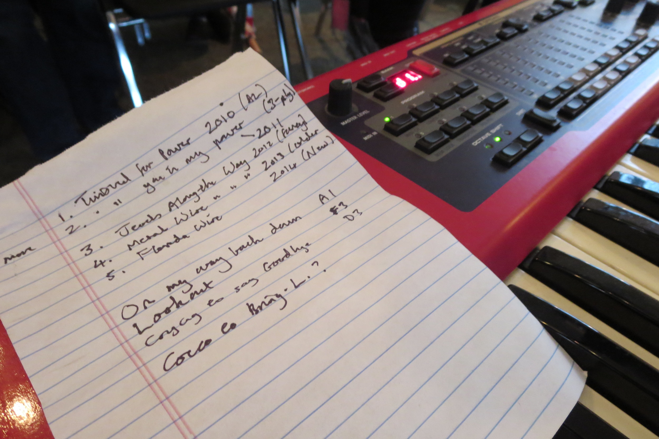 Lonnie Holley's show notes for the launch event.