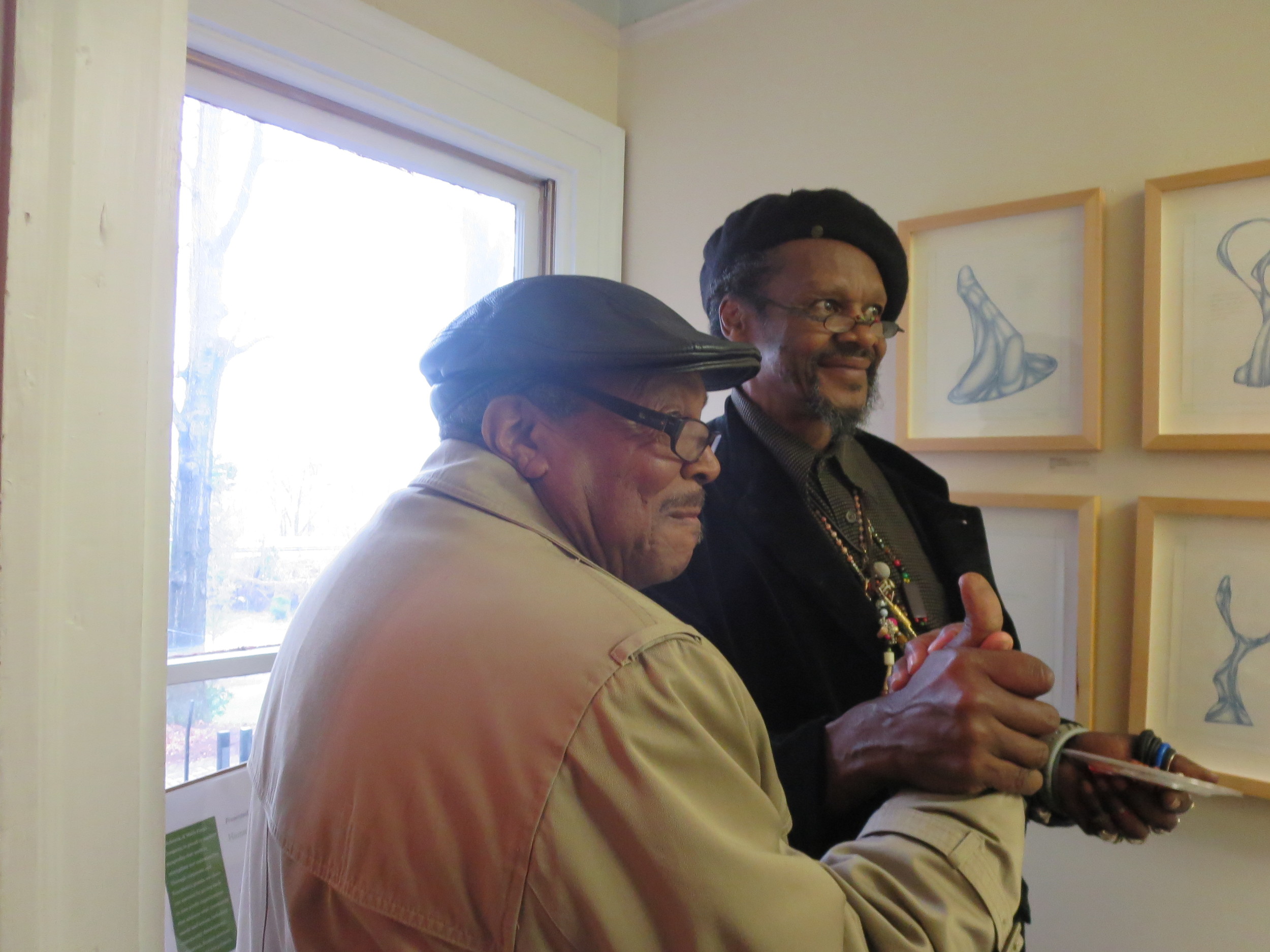 "Thumbs up to Mother Universe" - Lonnie Holley taking thumbs up pictures with fans.