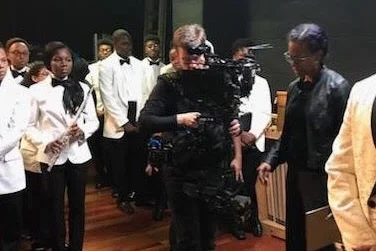 On the set of BET's show, The Quad .