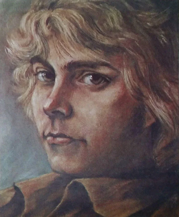 A quick self study/portrait of Brad doneat at the age of 14. Winner of the Milwaukee Journal/Sentinel Bronze Palette Award in 1973