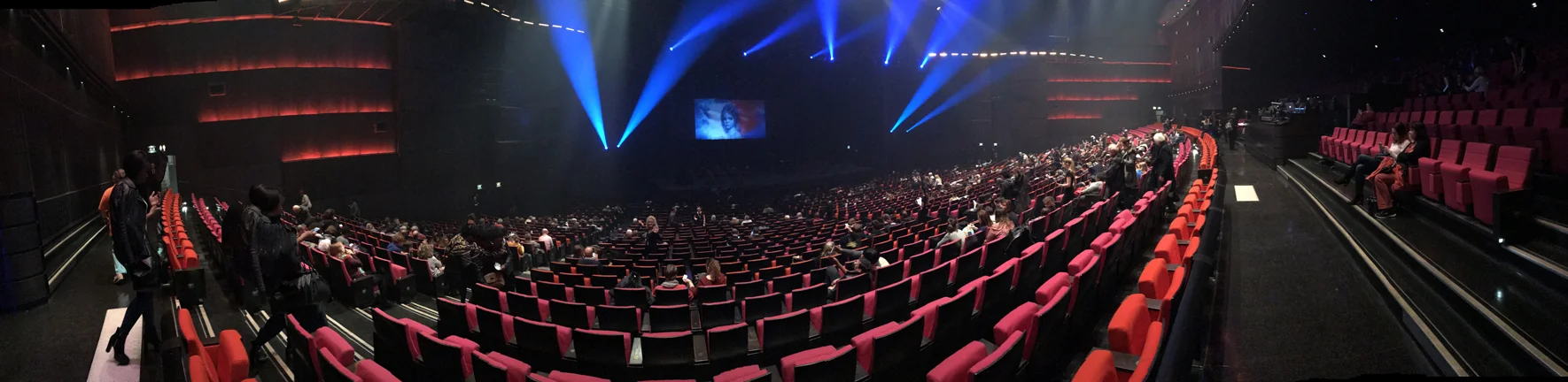 Inside the Palais des congrès de Paris an hour before the show started.