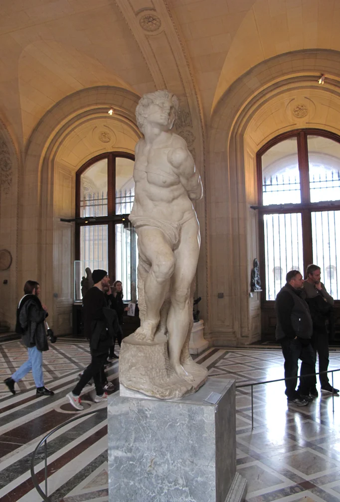 The one artist I admired more than any other growing up was Michelangelo. This is one of two marble sculptures they have in their collection at the Louvre.