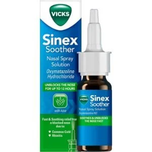 Vicks Sinex Soother Nasal Decongestant Spray for Airplane Headaches