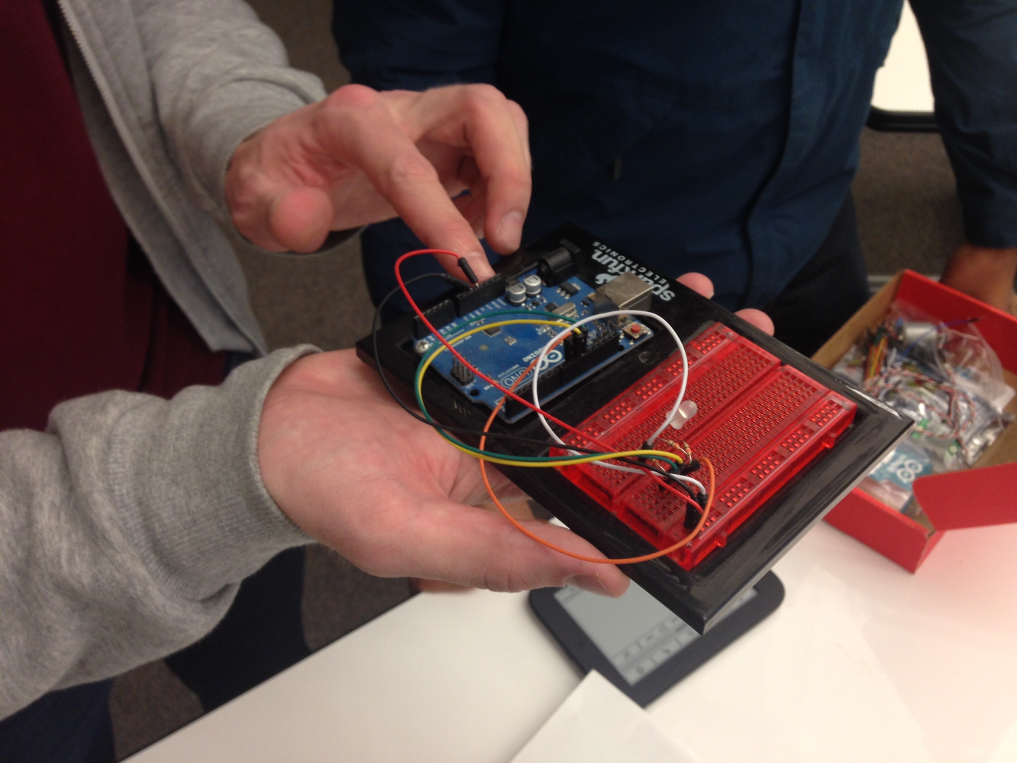 4. Connected and tested Arduino for WiFi and to control colored LED lighting to show users status of the room.