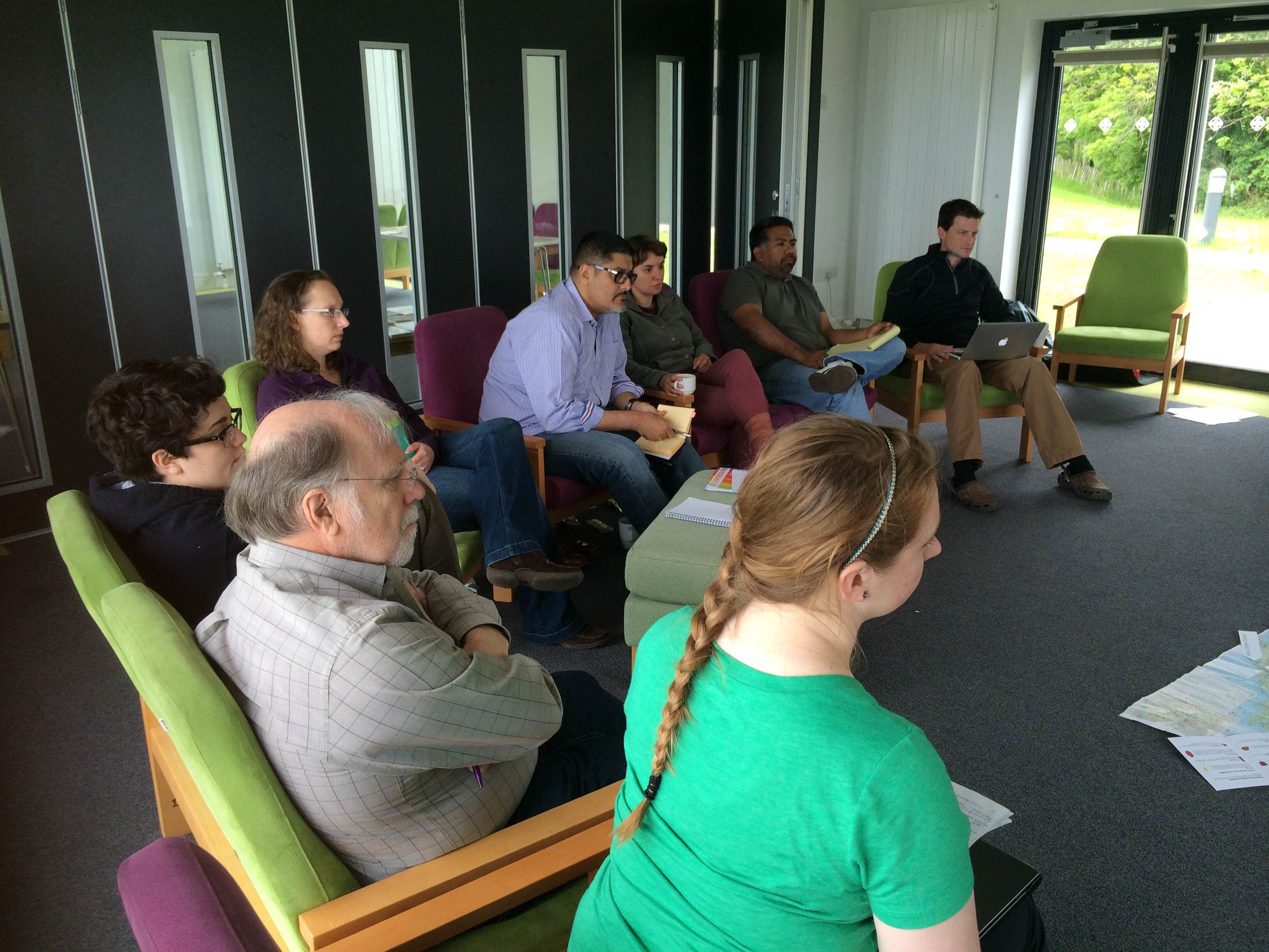 The 2013/2014 cohort during lectures at Corrymeela. 