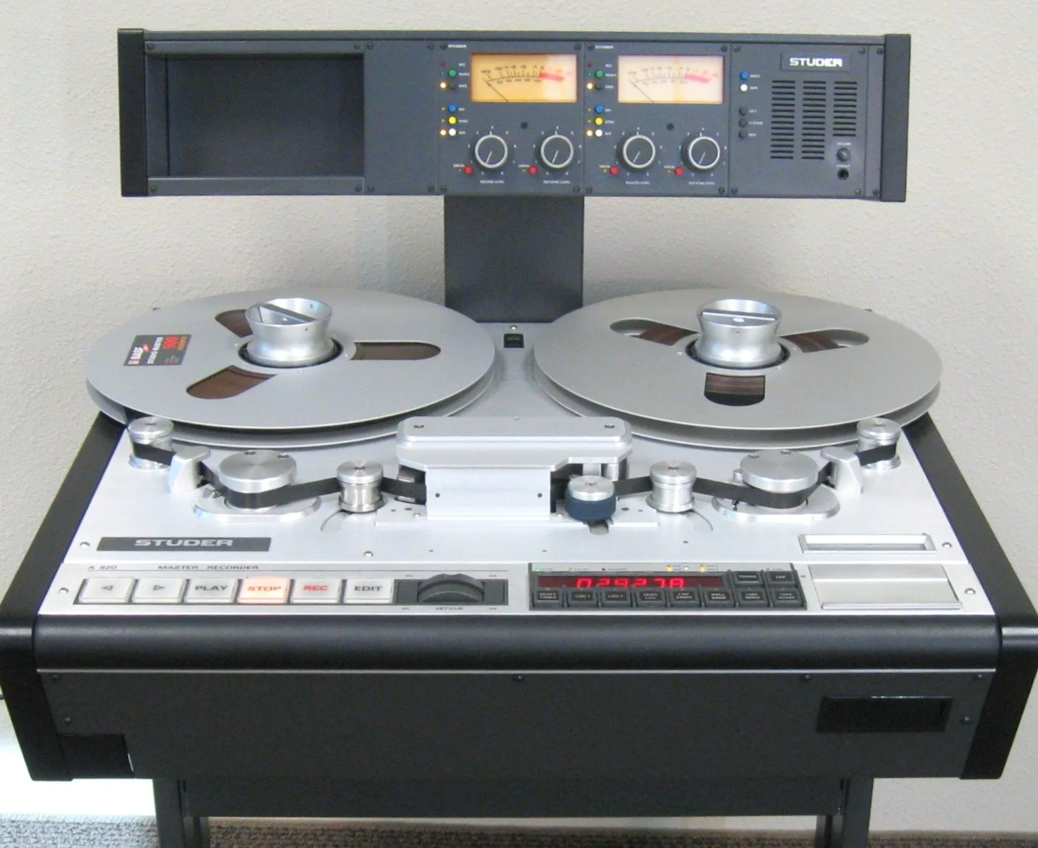 Studer A820 analog tape machine with ATAE playback modifications for professional archival audio reproduction.