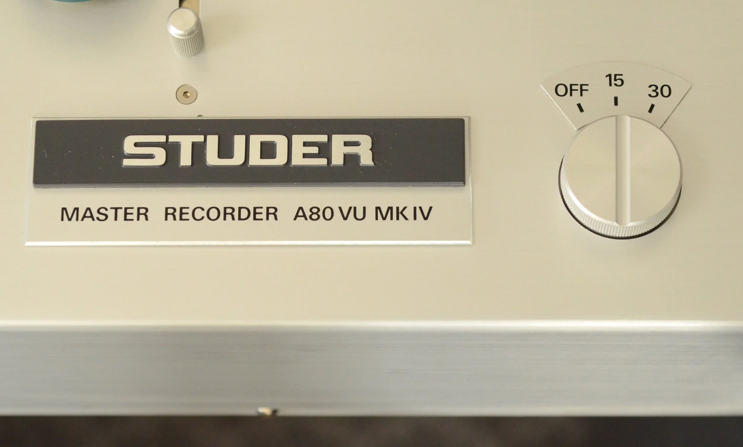 Close-up of a Studer A80 MK IV analog tape recorder used as the foundation for ATAE playback systems.