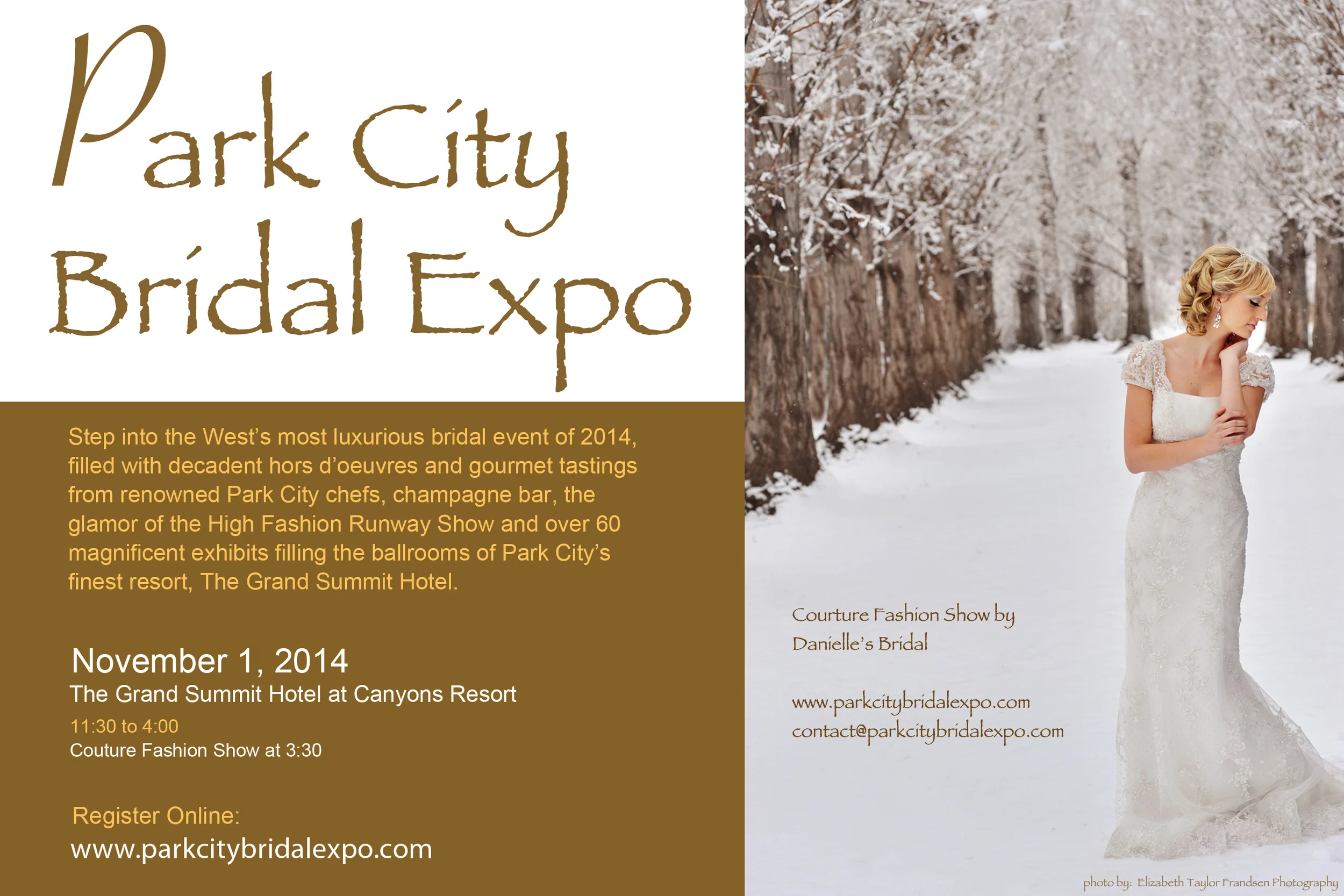 Lilac Floral will be a vendor at the upcoming Park City Bridal Expo. Come see us at booth #25. We have up to 5 FREE VIP Passes so be sure to send us a message at info@lilacfloral.com or visit our 'Contact' page and send us a message there. We are looking forward to meeting some future brides! Cheers!