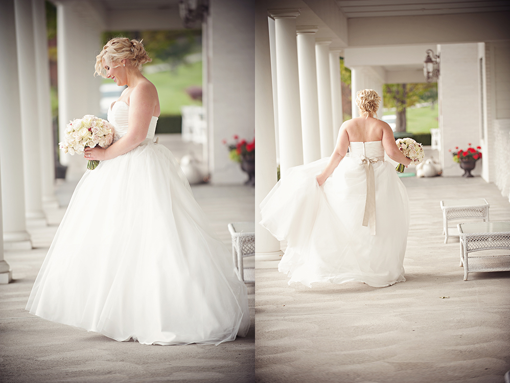  Bridal bouquet with white hydrangea, white mini callas, Snow Flake spray roses, white mini cymbidium orchids, Mondial roses, White O’Hara garden roses, Porcelina spray roses and White Majolica spray roses. Flowers by Cincinnati wedding florist Flora