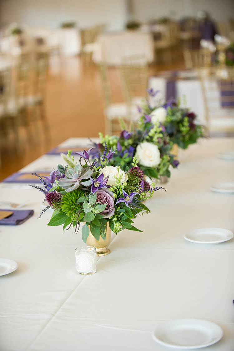 Centerpieces for wedding reception at Pinecroft Mansion, Cincinnati, Ohio. Flowers by Floral Verde LLC. Photo by Mandy Leigh Photography.