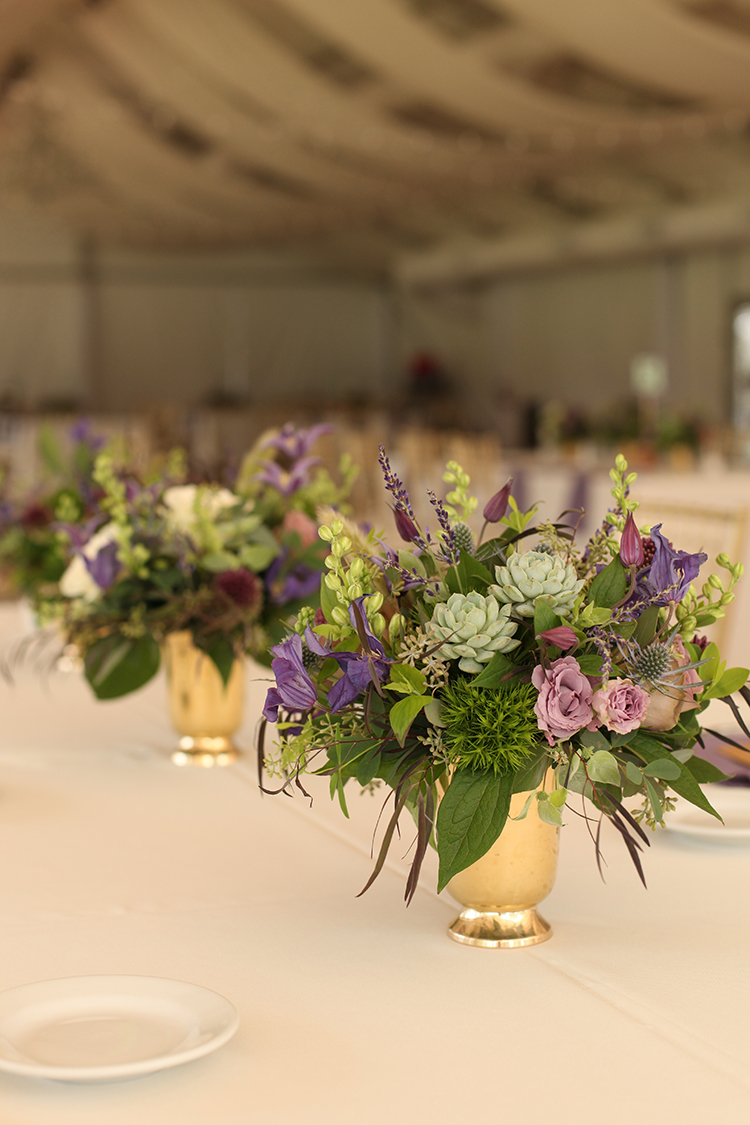 Centerpieces for wedding reception at Pinecroft Mansion, Cincinnati, Ohio. Flowers by Floral Verde LLC.