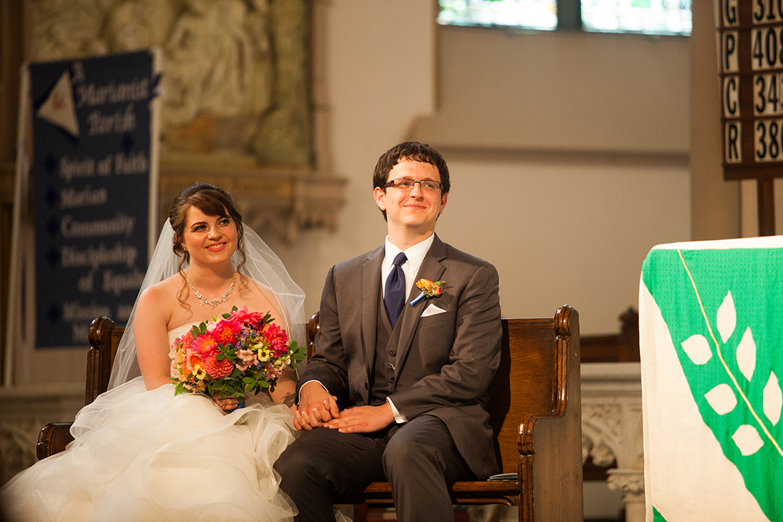 Wedding ceremony at the St Francis de Sales, Cincinnati, Ohio. Flowers by Floral Verde LLC. Photo by Shelby Street Photography.